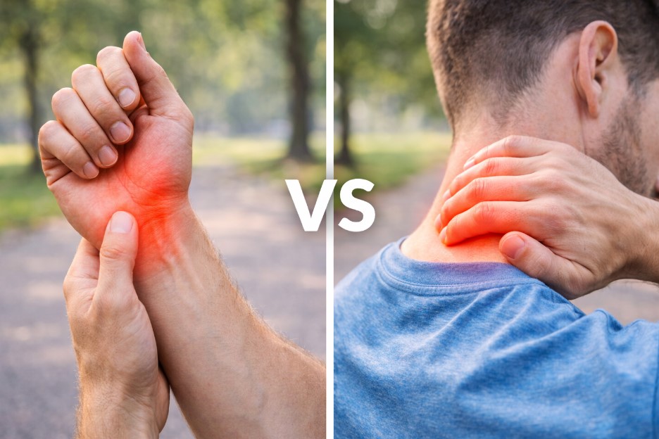 Cieśń nadgarstka vs problem z szyi: jak rozpoznać różnicę?